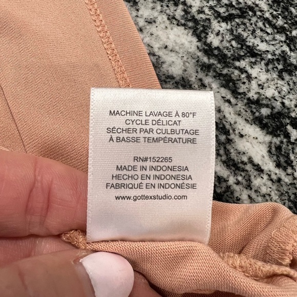 GOTTEX peach long asymmetrical figure hugging long dress - Picture 8 of 12